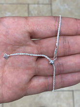 Adjustable 925 Sterling Silver Sparkle Glitter Margarita Twisted Rock Chain 2.00mm Necklace, Real 925 Sterling Silver, Diamond Cut